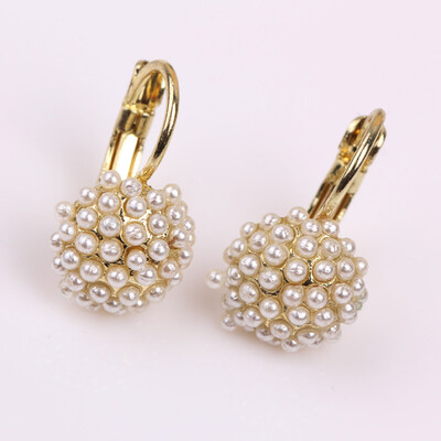 

Hot And BeautifulBeautiful 1 Pair Small Imitate Pearl Spherical Ball Dangle Earrings Jewelry Gift