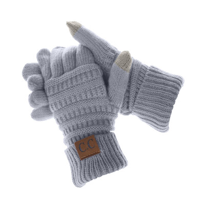 

Winter Warm Soft Knitted Fullfinger CC Gloves Anti-Slip Touch Screen Smart Cellphone Finger Tips Mittens Thermal Glove