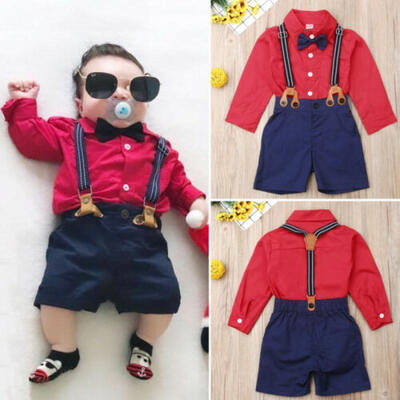 

2pcs Toddler Baby Boys Kids Shirt Tops Long Pants Clothes Outfits Set Gentleman