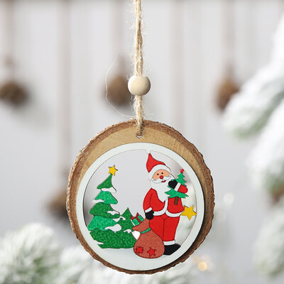 

Gobestart Christmas Decorations Round Wooden Pendants Small Ornaments Hanging Dress Up