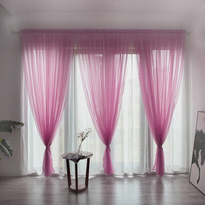 

Gobestart Leaves Sheer Curtain Tulle Window Treatment Voile Drape Valance 1 Panel Fabric