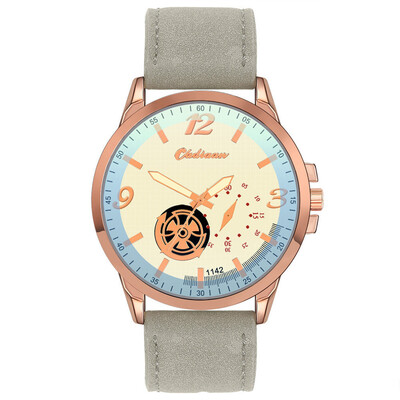 

Gobestart Fashion Leather Mens Quartz Watch Mens Watch Luxury Casual Watch Clock