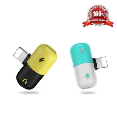 

2 in 1 Lightning Adapter headphone Audio Charger Cable Splitter For iPhone 7 8 X
