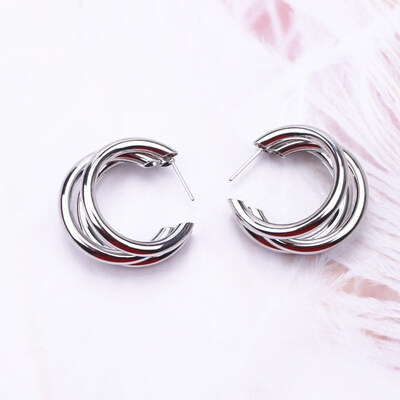 

New Fashion Exaggerated Big Circle Round Drop Earrings for Women Studs Gold Color Earring Club Party Jewelry Punk oorbellen
