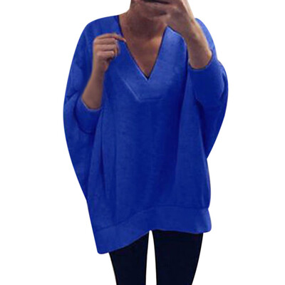 

Starmoon Fashion Women Deep V-Neck Solid Easy Blouse Pullover Sweatshirt Tops