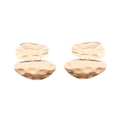 

Alloy Dangle Earrings Hammered Golden 40x40mm