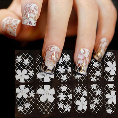 

Toponeto Lace Diamond Flower Stickers Nail Art Tips