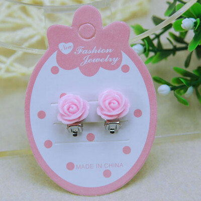 

2pcs Kawaii Fake Non-Piercing Rhinestone Clip-On Earrings Chic Baby Girls Gift