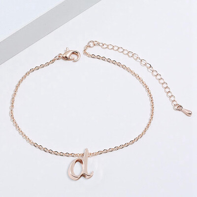 

Initial Bracelet Cursive Letter Bracelet Personalized Jewelry Bridesmaid Funny
