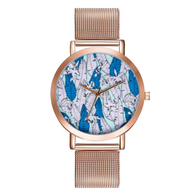 

〖Follure〗Luxury Fashion Lady Stainless Steel Watch Analog Embroidery Quartz Bracelet Watc