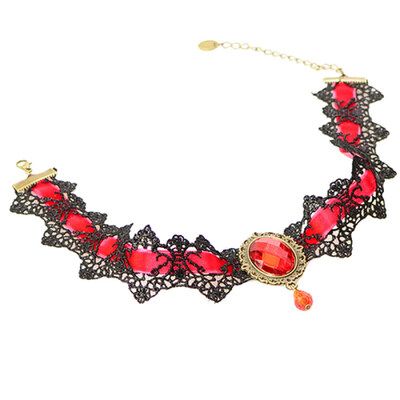 

Womens Vintage Lace Hollow Rhinestone Collar Choker Pendant Necklace Jewelry