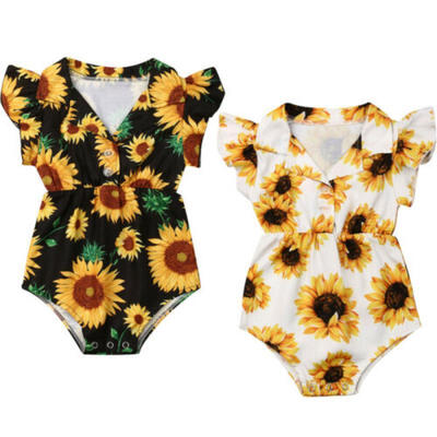 

US Summer Toddler Baby Girls Clothes Sunflower Romper Jumpsuit Outfits Sunsuit