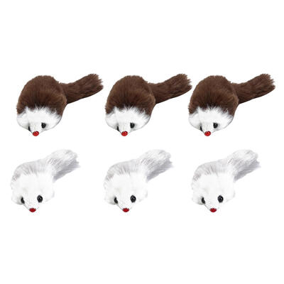 

6pcsset Funny Pet Cat Plush False Mouse Squeak Toy Cats Interactive Toys