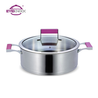 

Aino Emma Series Double Ear Pot Hot Pot 28CM 304 Stainless Steel Gas Induction Cooker General EYEKNOCK Grey