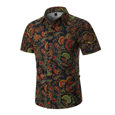 

Fashion Mens Summer Casual Dress Shirt Mens Floral Long Sleeve Shirts Tops Tee
