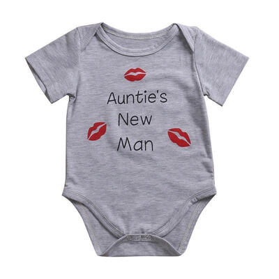 

Infant Baby Girl Boy Auntie&39s New Man Outfit Romper Playsuit Bodysuit Clothes
