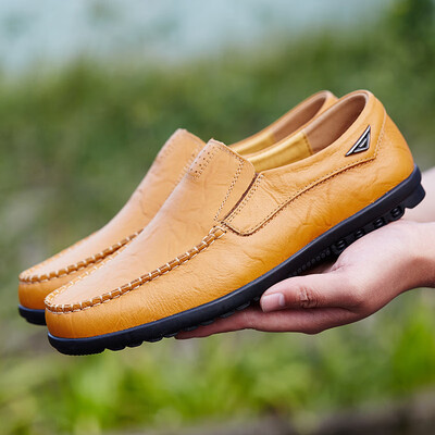 

2019 summer new casual shoes mens breathable peas shoes mens leather shoes cross-border large size mens shoes