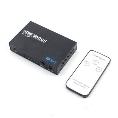 

4K 1080P 3 Port HDMI HDTV Auto Switch Switcher Selector Splitter Hub iR Remote
