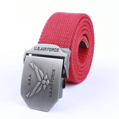 

Hot selling new Unisex belt high quality canvas weaving Alloy Automatic buckle Men belt outdoor casual Men&Women cowboy belt