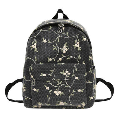 

Floral Embroidery Women Girls Canvas Backpacks School Bookbags Rucksacks
