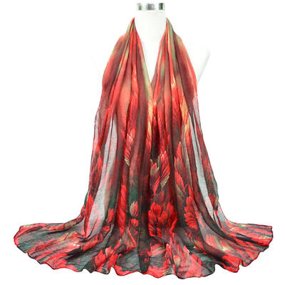 

Fashion Women Warm Scarf Coral Flower Print Shawl Casual Decoration Gift
