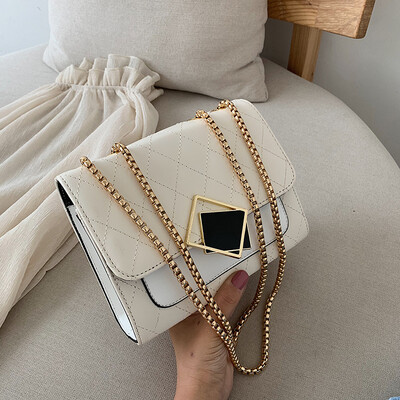 

Summer Joker popular Lingge chain bag womens new 2019 Korean fashion small square bag shoulder Messenger bag tide