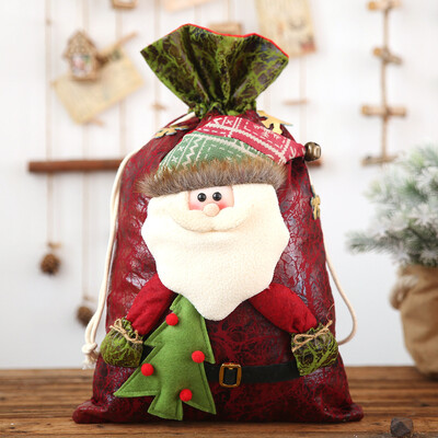 

〖Follure〗Cute Christmas Decorations Candy Gift Bag Imitation Bark Cartoon Doll Snowman