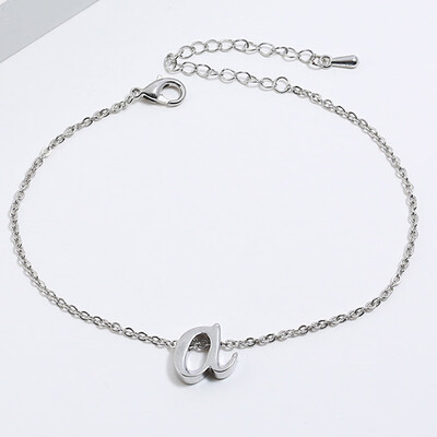 

Fashion Silver Color English Letter Bracelet & Bangle For Women Simple Adjustable Name Bracelets Jewelry Party Gifts