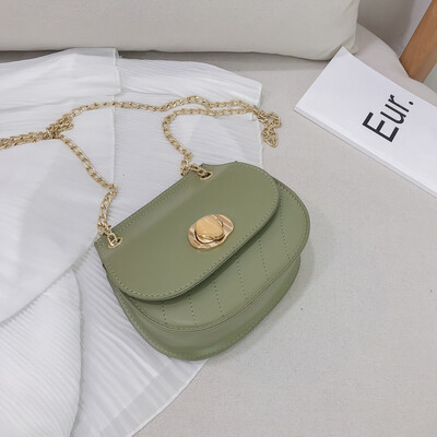 

Sen series simple versatile shoulder bag female 2019 new small fresh texture fashion casual chain slanting saddle bag