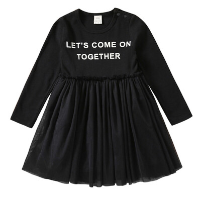 

Baby Kids Girls Dress Toddler Princess Party Lace Bow Letter Print Tutu Dress