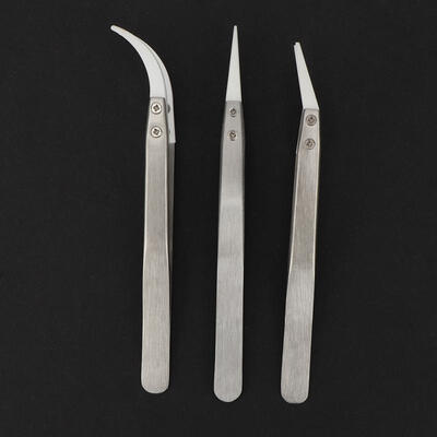 

Greensen 3 Pcs Stainless Steel Anti-Static Insulated Cigarette Ceramic Tweezers