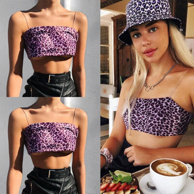 

New Women Sexy Leopard Vest Top Tank Crop Tops Sleeveless Blouse Shirt Clubwear