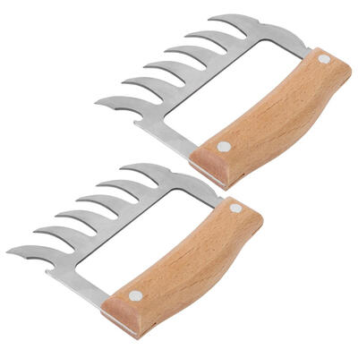 

Greensen Stainless-Steel Meat Claws Tools Pair With Wooden Handles