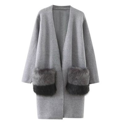 

Toponeto Lady Long Sleeve Casual Wool Pocket Knit Sweater Cardigan Coat Sweater Winter