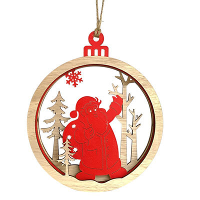 

New Christmas Large Wooden 3D Pendants Snowman Elk Xmas Tree Ornaments Letters DIY Crafts Party Decor Merry Christmas Kids Gift