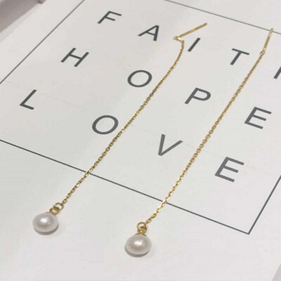 

Qingtian zhenzhu simple&stylish adjustable earrings freshwater pearls s925 silver plated white gold 16327