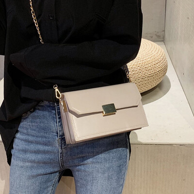 

Bag female 2019 new Korean version of the simple chain small square package ins super fire wild ins retro shoulder Messenger bag