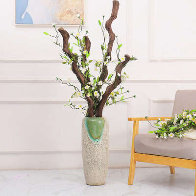 

50 Heads Artificial Rattan Silk Flower Vine Peach Blossom Simulated Home Decor