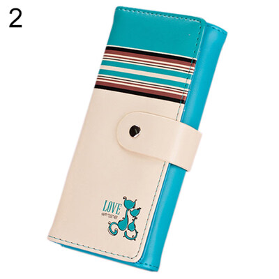 

Women Cats Long Clutch Faux Leather Wallet Purse Checkbook Coin Bag Card Handbag