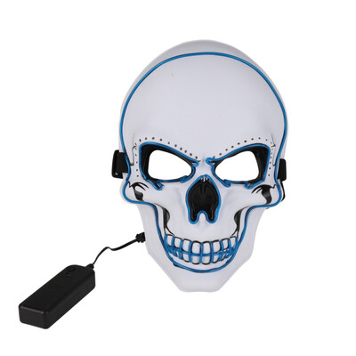 

New Hot Halloween EL Wire Light Up Mask Scary Skull Shaped Mask For Adult Halloween Party Cosplay Costume Supplies