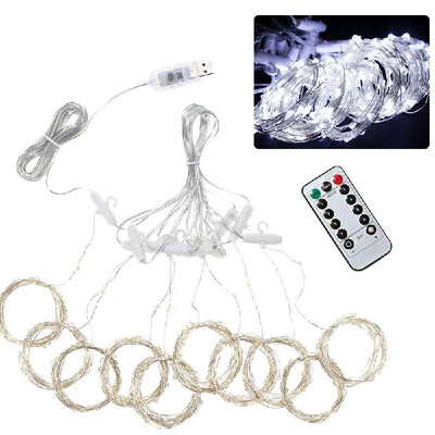 

300pcs led Curtain Icicle String Lights Remote Control Waterproof Christmas Fair USB Waterfall Lights Outdoor 33 Curtains Lamp Fl