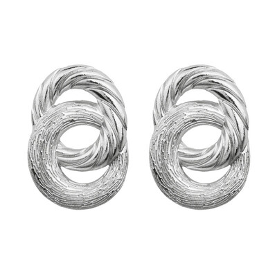 

EK386 ZA Metal Double Big Circle Earrings for Women European & American Statement Party Jewelry Simple Punk Studs Round Brincos