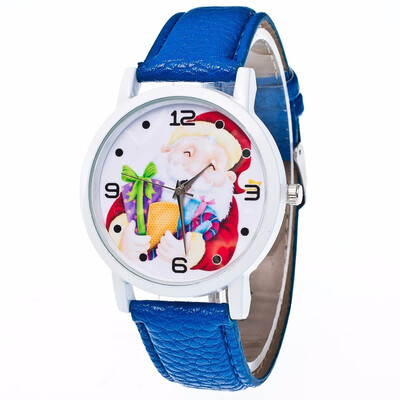 

Snowman Christmas Elderly Gift Unisex Watches Hot Design Leather Analog Quartz Watch Wristwatches Mens Watches Women Clock