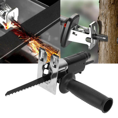 

Greensen Reciprocating Jig Saw Metal File Attachment for Electric Drill Wood Cutting