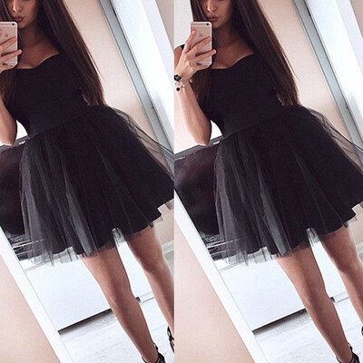 

Womens Mesh Short Formal Wedding Evening Ball Gown Party Prom Bridesmaid Dress