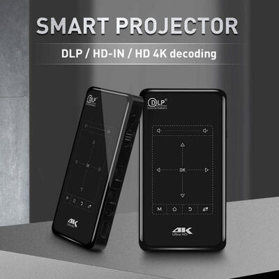 

Mini Portable Projector 4K HD Pocket LED Mobile DLP Video Projector Home Theater with HDMIUSBSD for iPhone Android - EU Plug