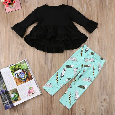 

2pcs Toddler Kids Baby Girl Outfit Long Sleeve T-shirt TopsLeggings Clothes Set
