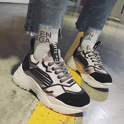 

Ins Super Fire Daddy Shoes Female Students in Spring Korean Version of Baitai Thick Bottom Smoked Leisure Sports Shoes