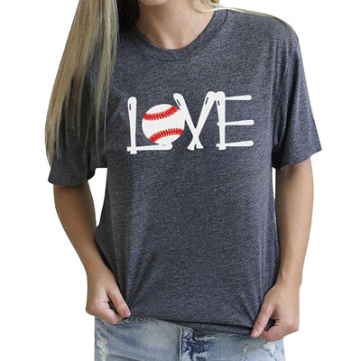 

Nomeni Fashion Women Letter Printed O-Neck Short Sleeve T-shirt Tops Casual Blouse