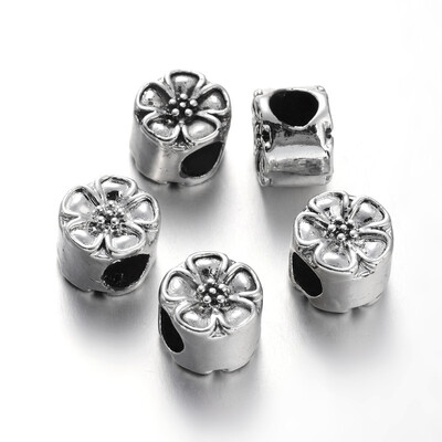 

Flower Alloy European Large Hole Beads Silver 10x11x8mm Hole 5mm